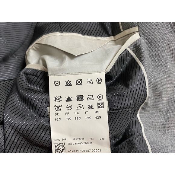 Hugo Boss Mens Two Button Blazer 100% Wool Sport Coat Jacket 42S Gray RECENT - Picture 4 of 7